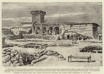 Interior of Mundia Khar Fort, where Lieutenants Edwardes and Fowler were imprisoned by Umra Khan